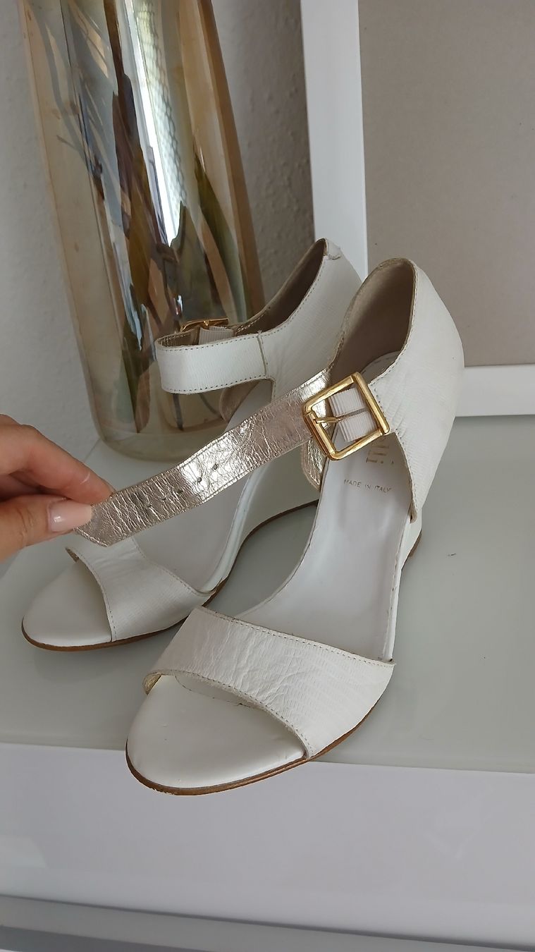 Scarpe da donna: Minelli weisse Lederschuhe, Gr 39, Ab.10cm – Nuovo (secondo la descrizione) da Beinwil am See venduto da Superchance 1