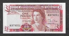 Gibraltar  1  Pound  1983  Bankfrisch