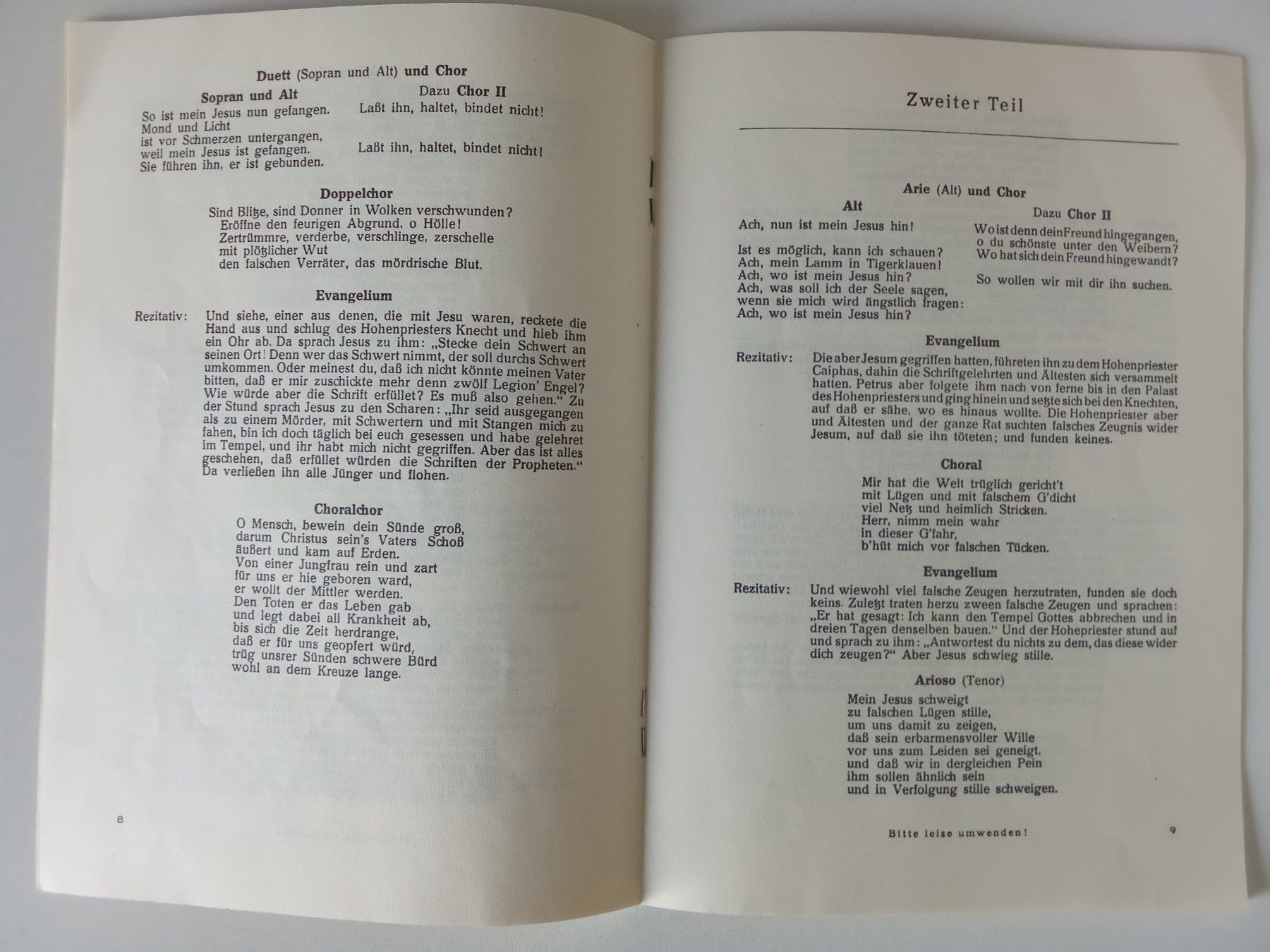 Libri: Bach, Matthäus-Passion - Textheft (Breitkopf & Härtel) – Usato da Bilten venduto da Bora3 3