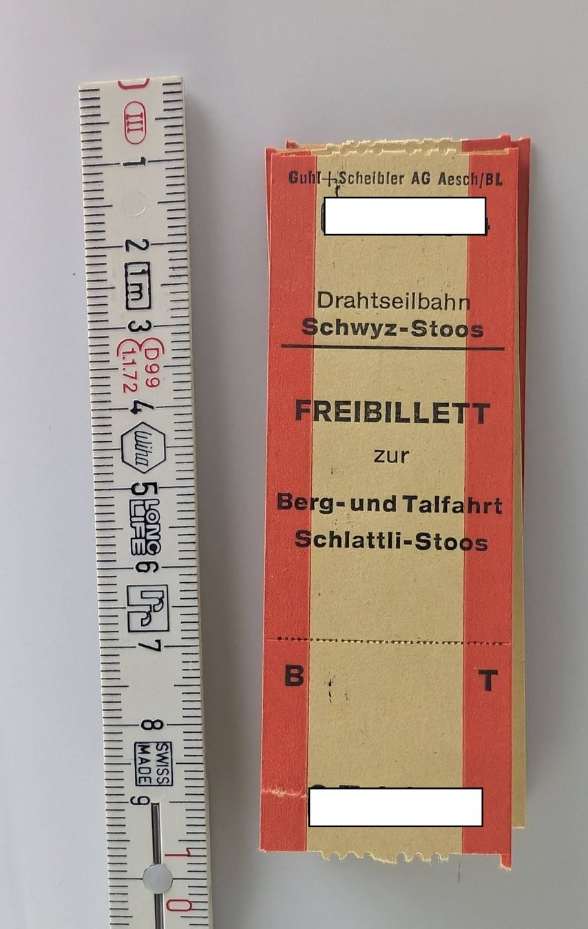 Biglietti: 6x Freibillette Schlattli-Stoos, Drahtseilbahn – Difettoso da Zürich venduto da 1.Simon