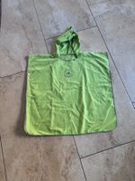 Microfaser Poncho Kinder hellgrün mit Kapuze
