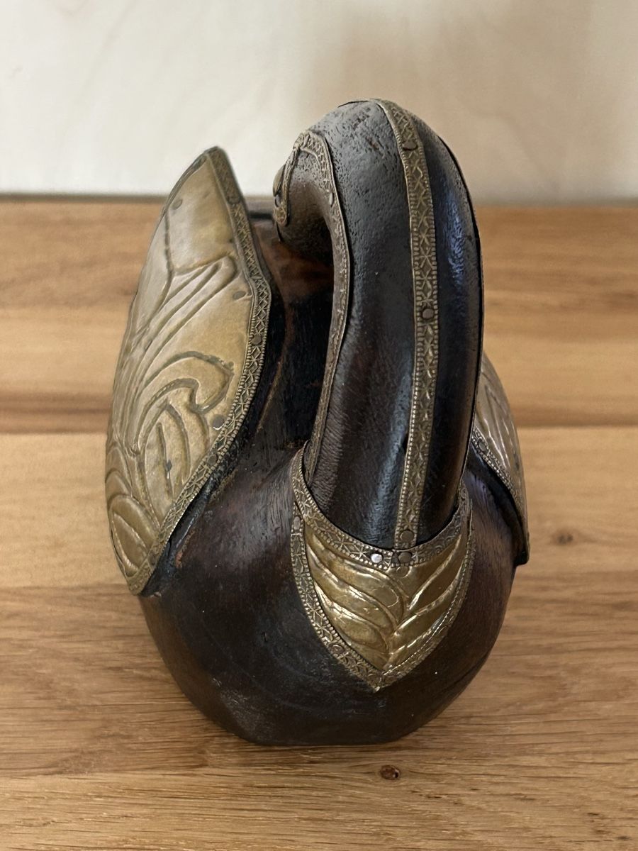 Statuette: Schwan aus Holz mit Messing, Vintage – Usato da Wettingen venduto da Mmccl 3