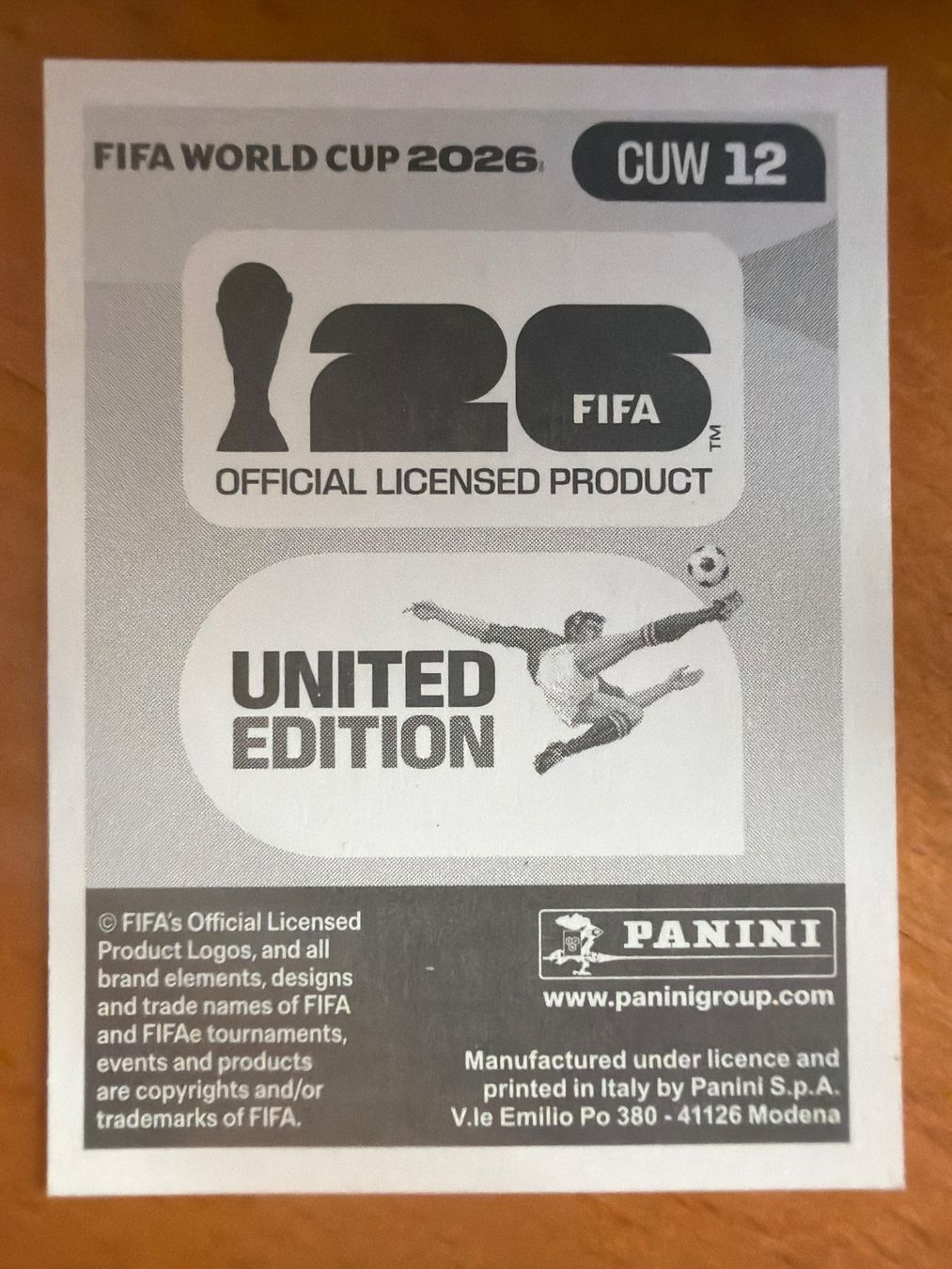 Panini Cartes à collectionner: Panini CUW12 – Neuf (Voir description) à Susten par Rechnun 1