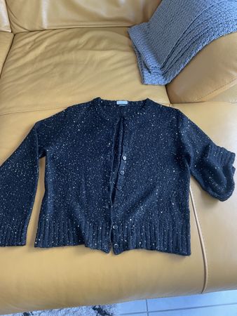 Schwarze Strickjacke mit Glitzer, gr. M. Wie neu !