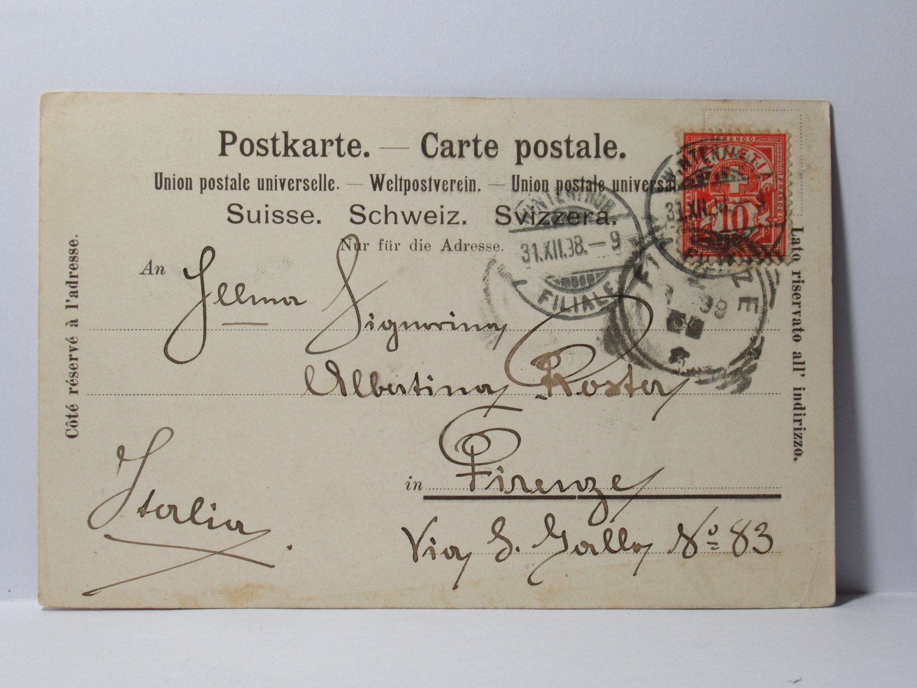Ansichtskarten: Winterthur , Hôtel Löwen 1898 – Gebraucht aus Grenchen von Bluemchen1900 1