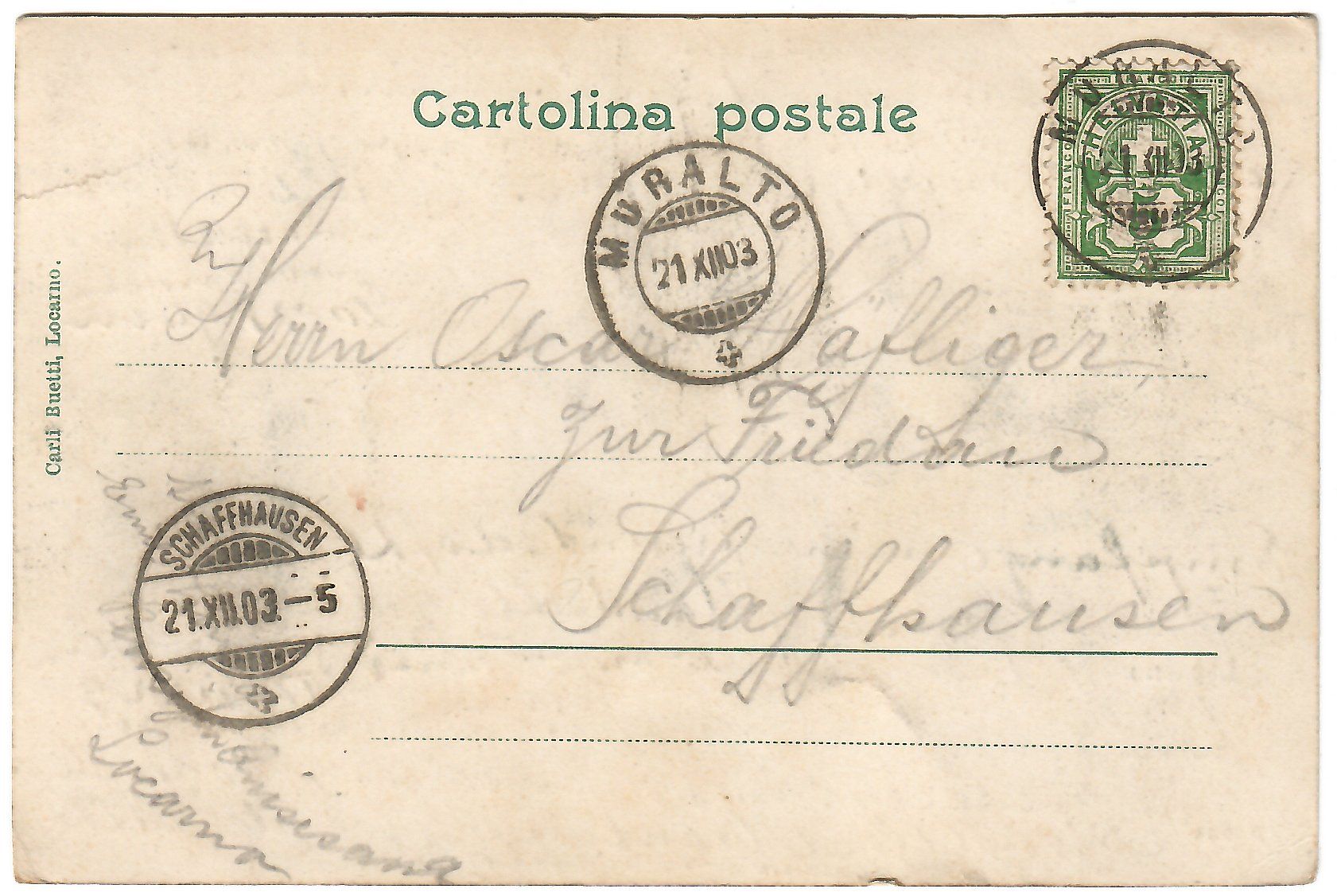 Cartoline postali: Ansichtskarte  Locarno,  Stazione – Usato da Kerns venduto da etma3 1
