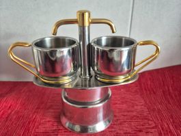 Cafetière italienne vintage en inox 2 tasses A2