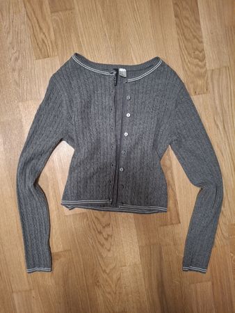 H&M Divided Strickjacke, Grau, Gr. XS