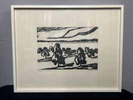 Original Holzschnitt – signiert „F. Thalmann 1979“ – gerahmt