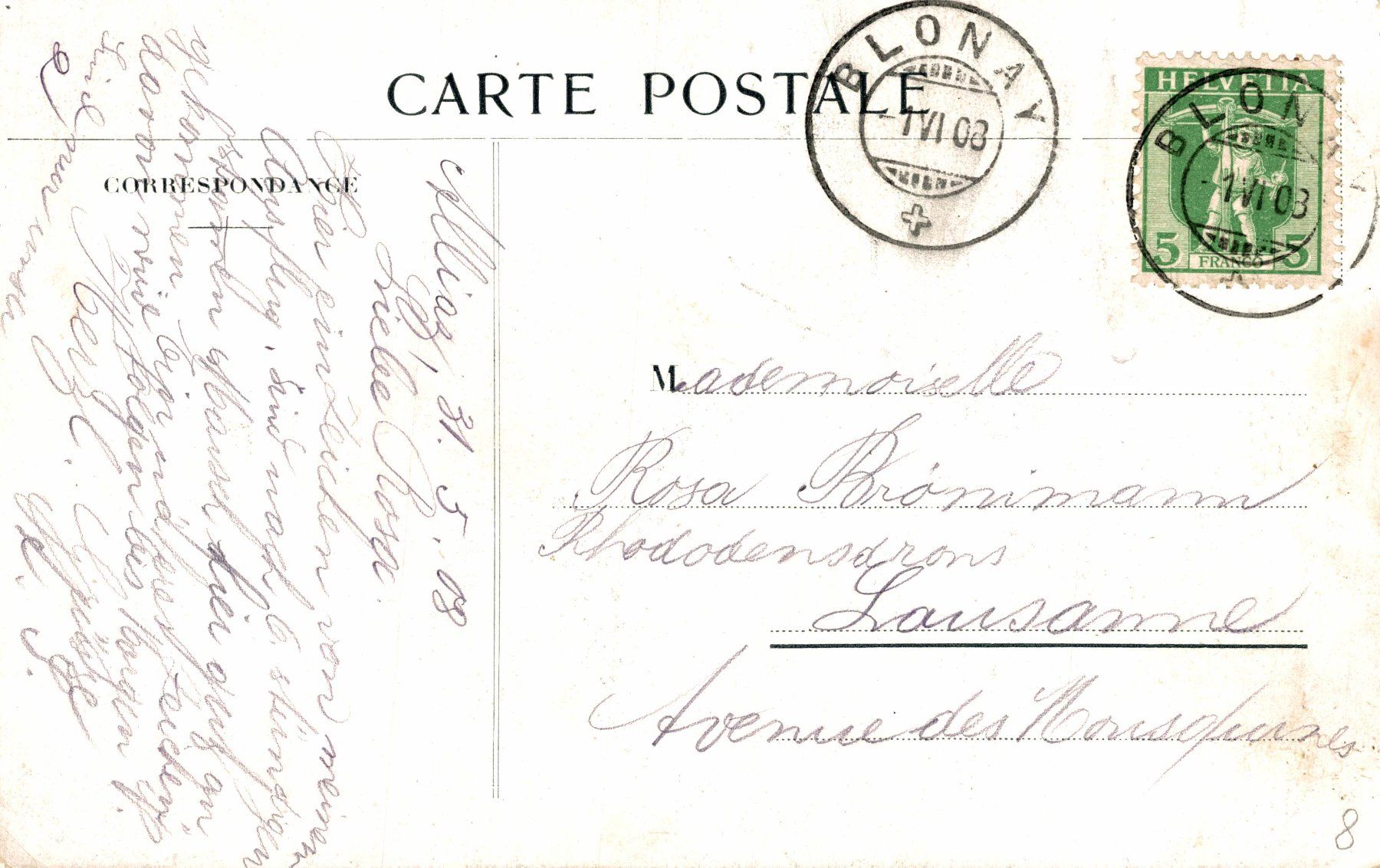 Cartoline postali: Souvenier des Bains d'Alliaz – Usato da Bronschhofen venduto da Astore 1