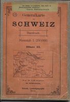 Generalkarte (Dufour) Blatt II (Nord-Ost) 1905 auf Leinwand