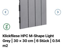 Klickfliese HPC M-Shape Light Grey | 30 × 30 cm 49 Stück
