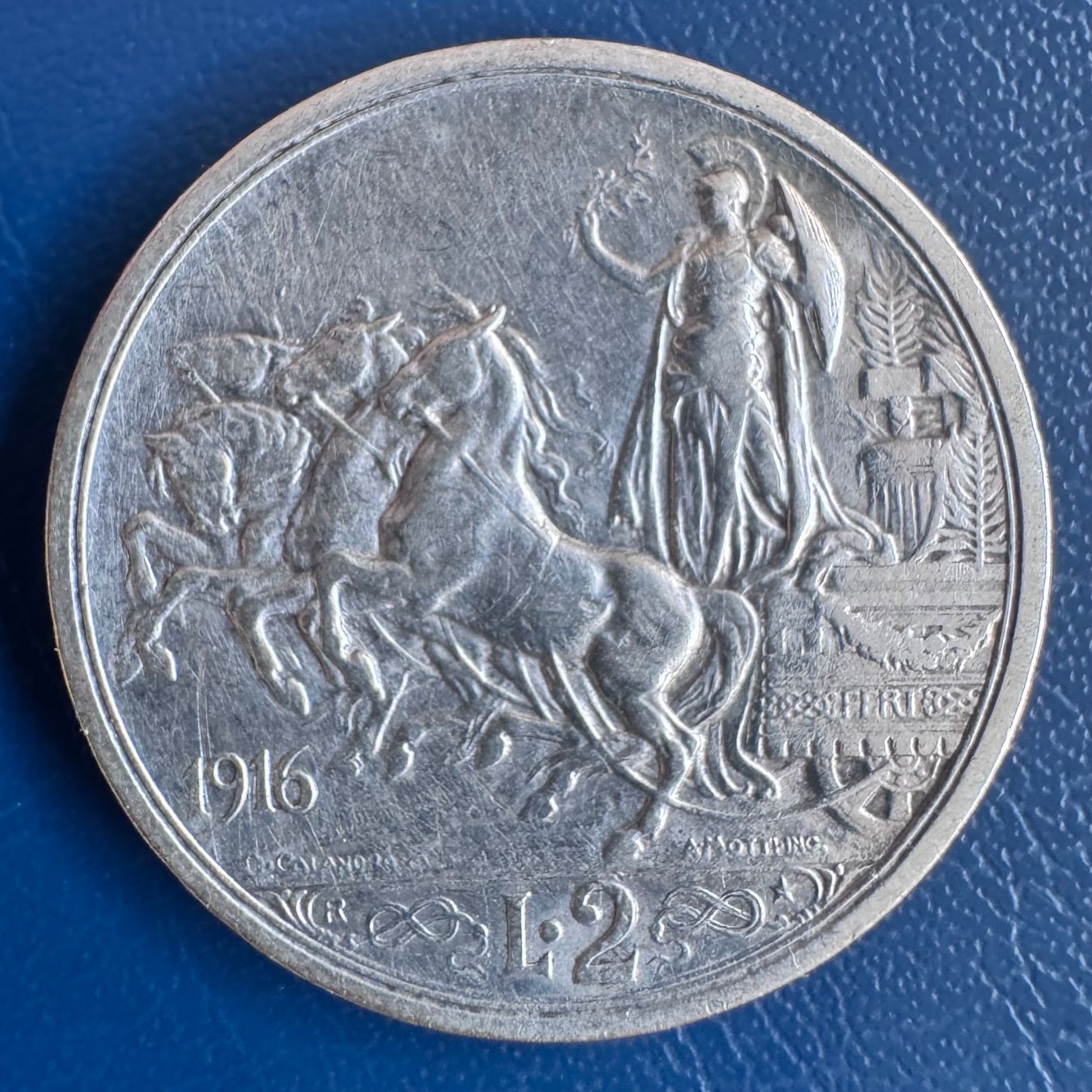 Alle Münzen: 2 Lire 1916 Vittorio Emanuelle III Silber – Gebraucht aus Ebikon von Dmasterx 3