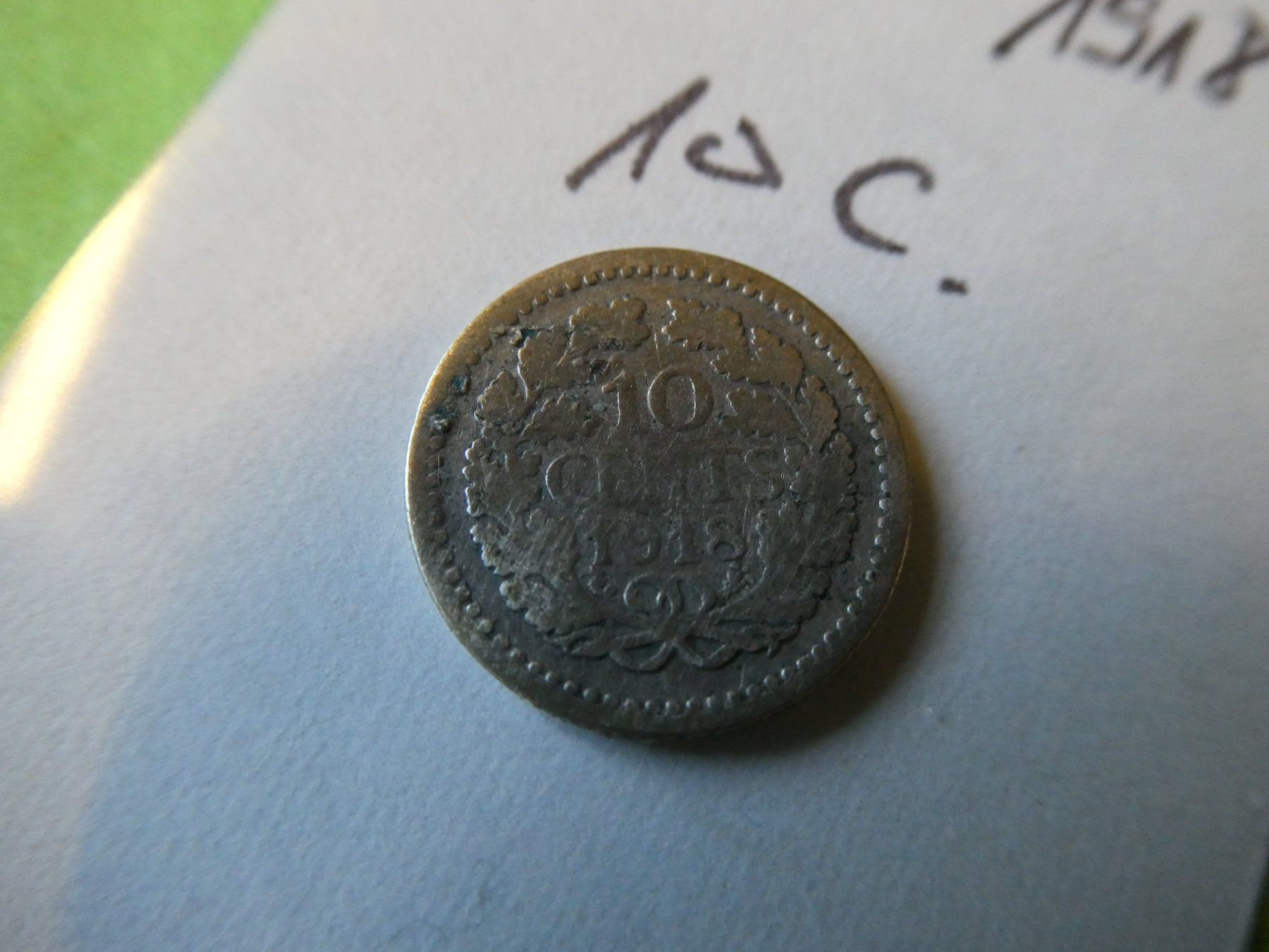 Tutti le monete: Niederlande 1918, 10 Cent - Silber – Usato da Hinterforst venduto da rohusri 1