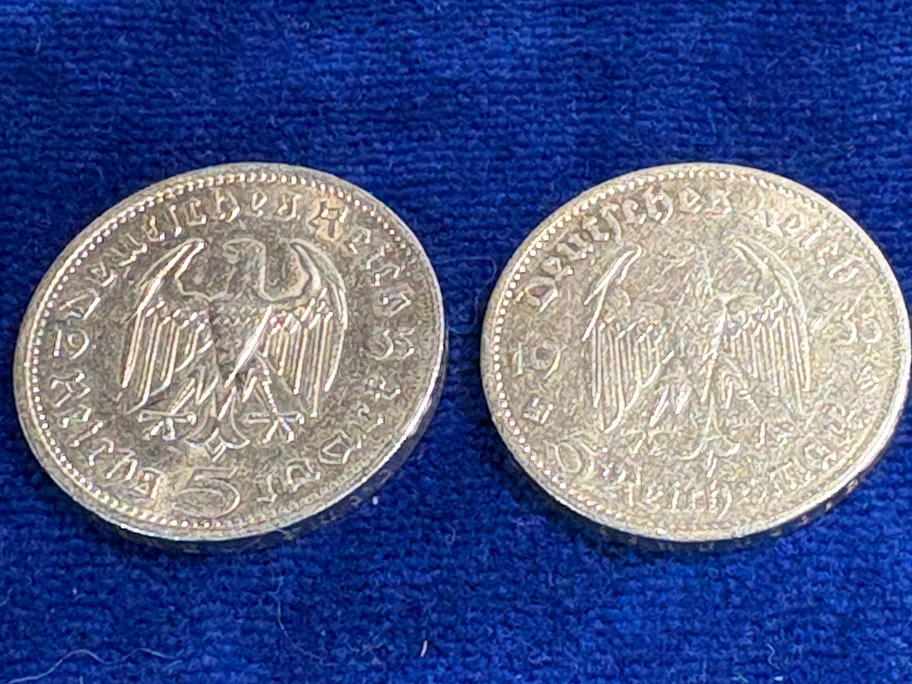 Tutti le monete: 2 x 5.- Reichsmark 1935 – Usato da St. Peterzell venduto da verena40 1