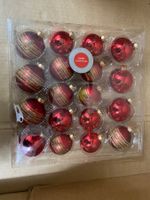 Weihnachtskugel Set rot mit GoldGlitzer 18 Stk.