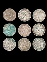 9x Silber Münzen 100 Francs - Mohammed V 1953