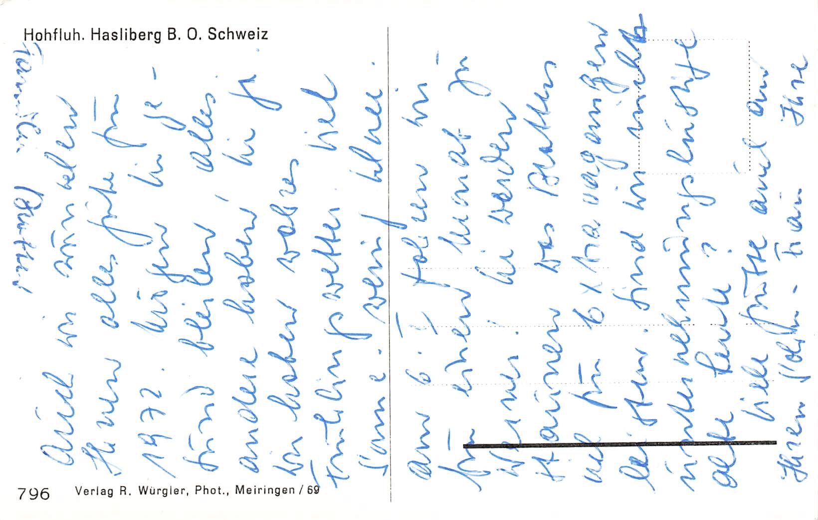 Cartoline postali: Hohfluh hasliberg – Usato da Biasca venduto da Blenio71 1
