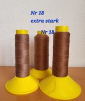 Nähfaden-Spulen, Braun, Nr. 18, extra stark, 3 Rollen