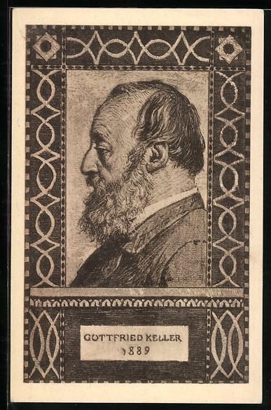 Cartoline postali: AK Dichter Gottfried Keller, 1889 – Usato da Berlin venduto da bartko-reher