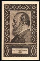 AK Dichter Gottfried Keller, 1889