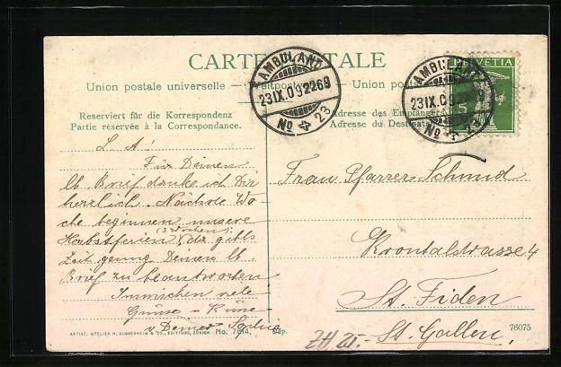 Cartoline postali: Affoltern a. Albis, Gesamtansicht des Or – Usato da Berlin venduto da bartko-reher 1