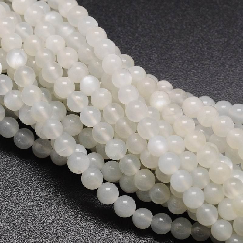 Edelsteine: Mondstein natürlich 5mm,  1 Strang – Neu und originalverpackt aus Alpnachstad von perlengaby