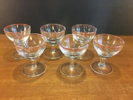 Vintage 6 Gläser, ca. 7 cm. hoch