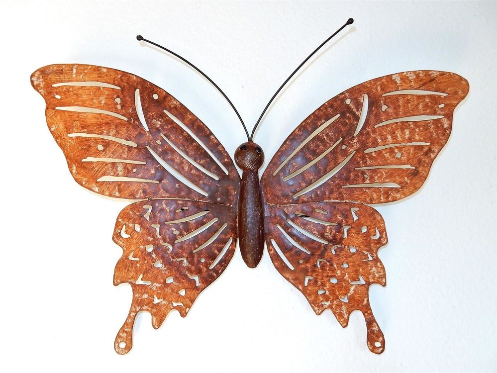 Zayookey Metall-Schmetterlinge Wanddeko – 4 Stück Für Garten, Zaun & Haus (versch. Farben, Ca. 16,5 Cm)
