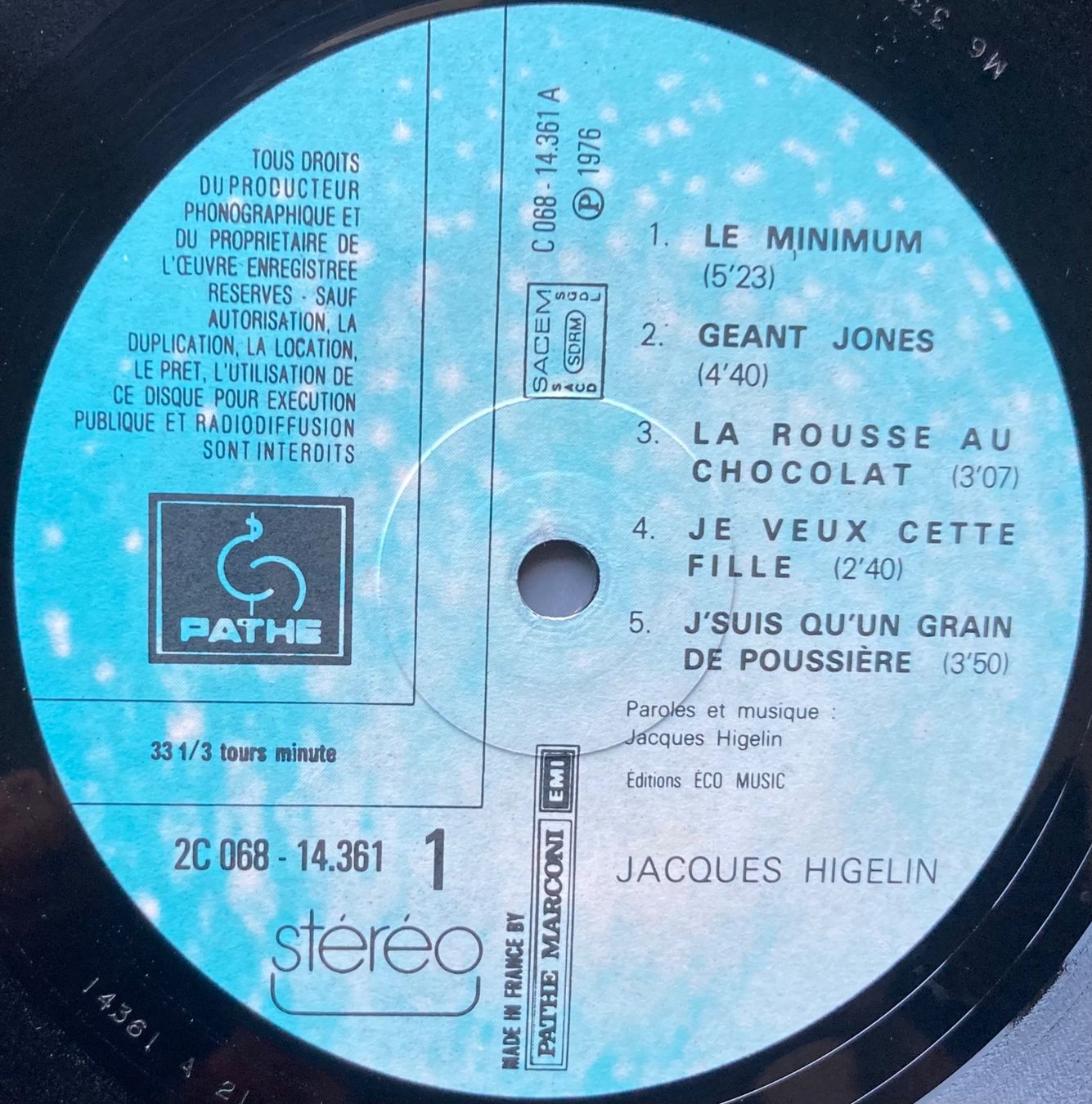 Dischi in vinile: JACQUES HIGELIN - ALERTEZ LES BEBES! – Usato da Poliez-Pittet venduto da Newtown-Records 3