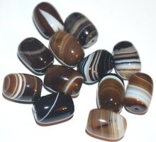 Stein Perlen Set gelocht L-6458 – 12 Streifen Achat 10x14mm