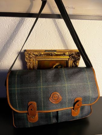 Vintage Tasche Tartan Leder Crosby Stil Top Zustand