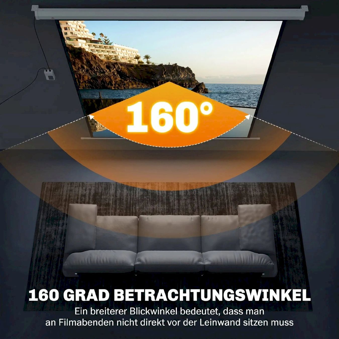 Heimkino: HOMCOM Beamer Leinwand 92” 165x165cm – Neu und originalverpackt aus Bottighofen von zaap 4