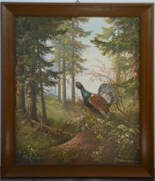 Gerhard Nesvadba - Auerhahn - Bild auf Faserplatte 48x58 cm