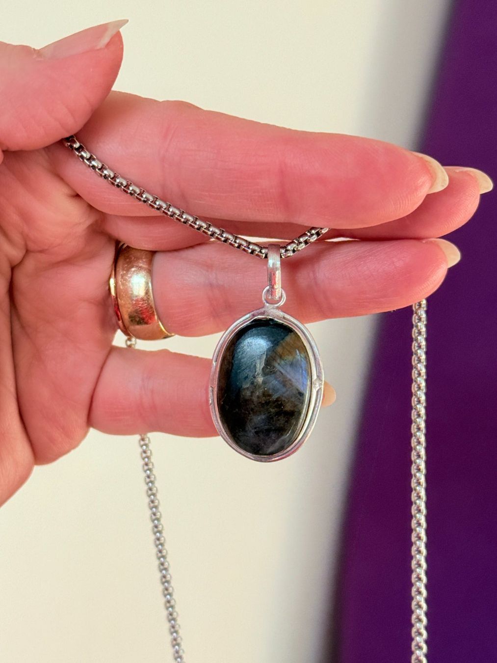 Catenine: Collier Labradorite  - Élégant bijou! – Nuovo e nell'imballaggio originale da Genève venduto da AGBERG 2