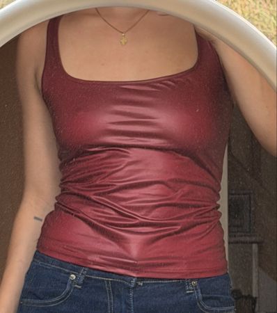 Lederimitat top