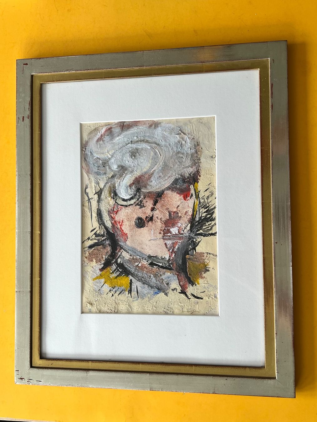 Gemälde: Jean-Pierre Schmid Mischtechnik Gemälde im Echtgoldrahmen 84 – Gebraucht aus Adliswil von buch_und_kunst