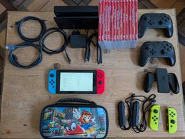 Nintendo Switch Konsole mit 13 Spielen und Zubehör