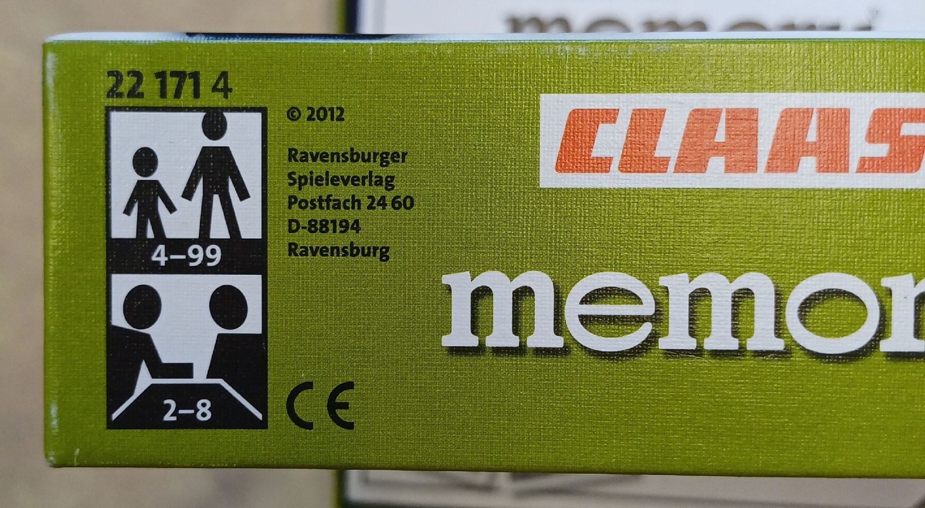 Ravensburger Giochi: Ravensburger Memory von Claas Traktoren von 2012 – Usato da Merenschwand venduto da Brockinell 2