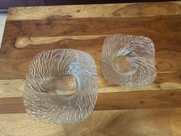 Set aus 2 Mid-Century Skandinavische Glasschalen