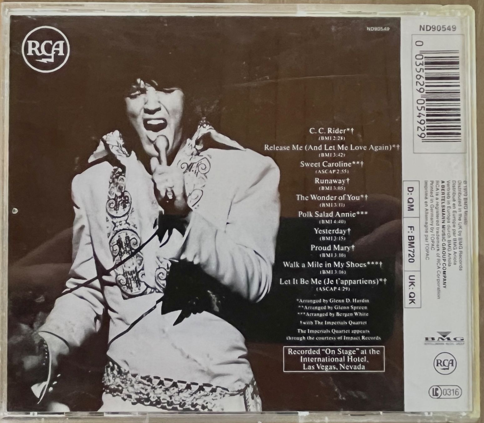 CD: CD - On Stage d'Elvis Presley – Usato da Renan BE venduto da johncactus 1