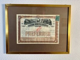 Aktienzertifikat 1898 Choctaw & Memphis Railroad, gerahmt