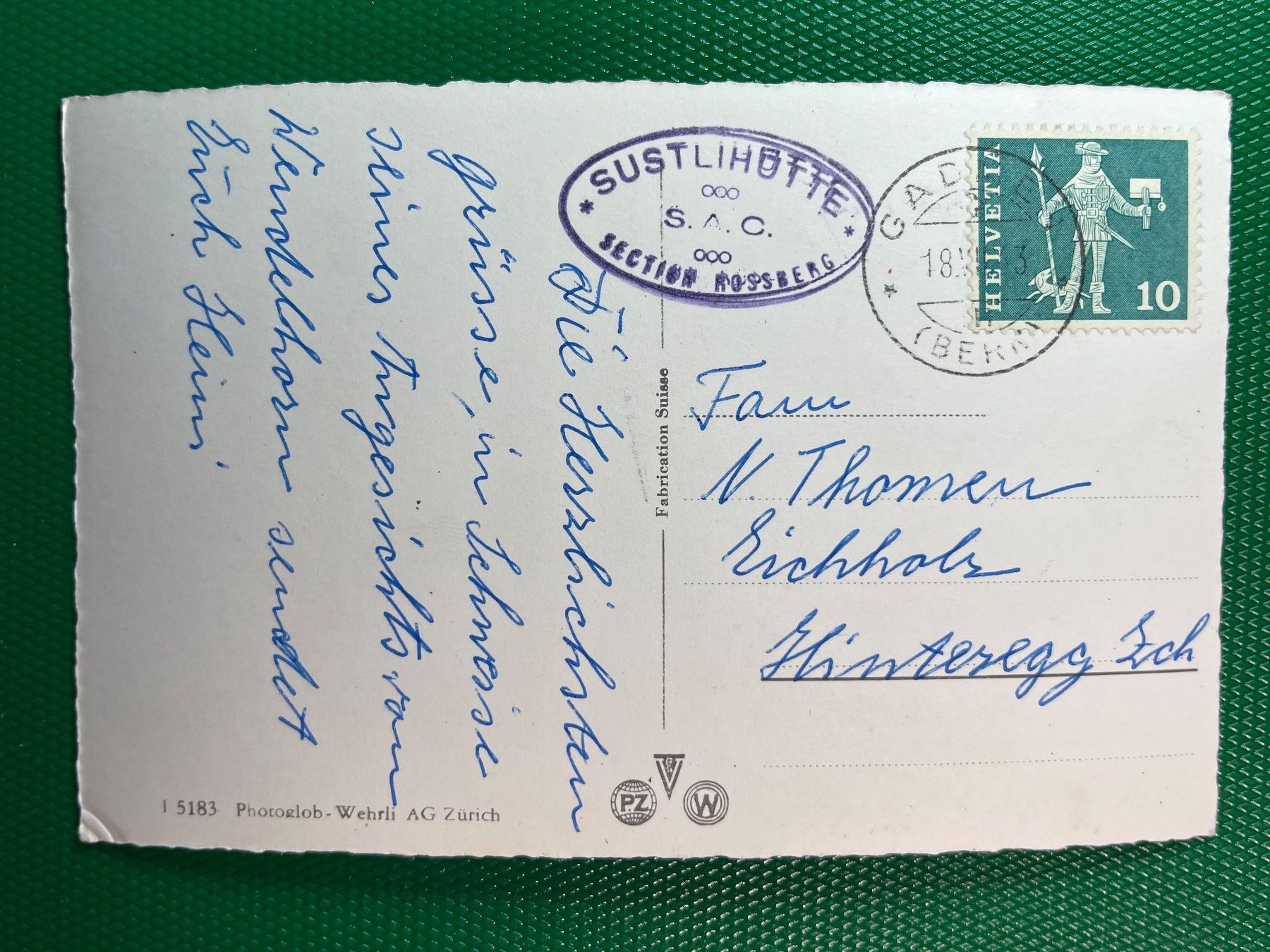 Cartoline postali: Sustlihütte mit Fünffingerstöcke – Usato da Steg VS venduto da danwer74 1