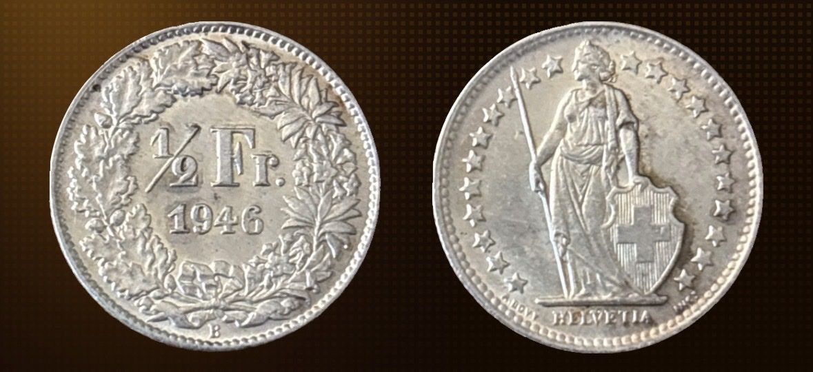 Tutti le monete: Pièce 1/2 Franc Suisse 1946 B – Usato da Veyras venduto da Umea666