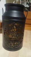 Metall Laterne Milchkanne mit Alpen Motiv schwarz 