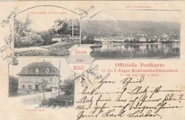 AK Gruss aus Zug Ofiz. Postkarte Kantonalschützenfest 1902