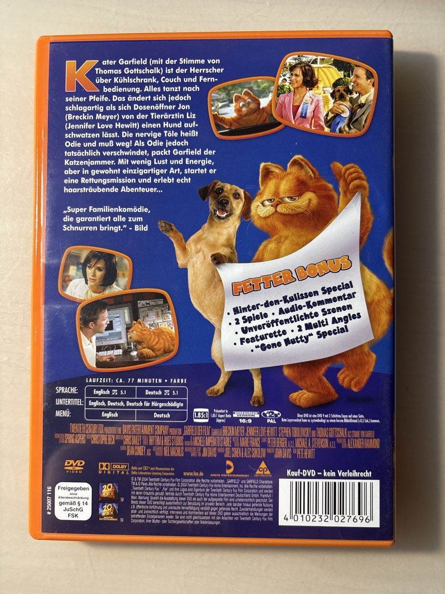 Tutti i DVDs: Garfield (0425) – Usato da Ruswil venduto da Slivio_ 1