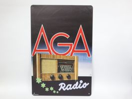 Blechschild AGA Radio Röhrenradio