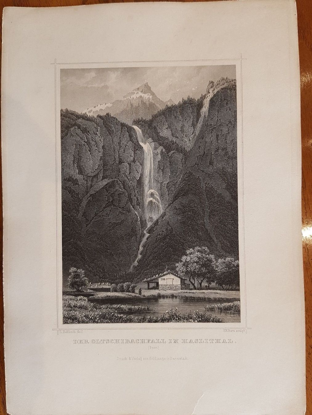 Incisioni: gravure de la cascade de OLTSCHIBACH – Usato da Lausanne venduto da leneko