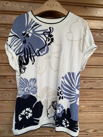 Kurzarmshirt mit Blumenprint Größe L